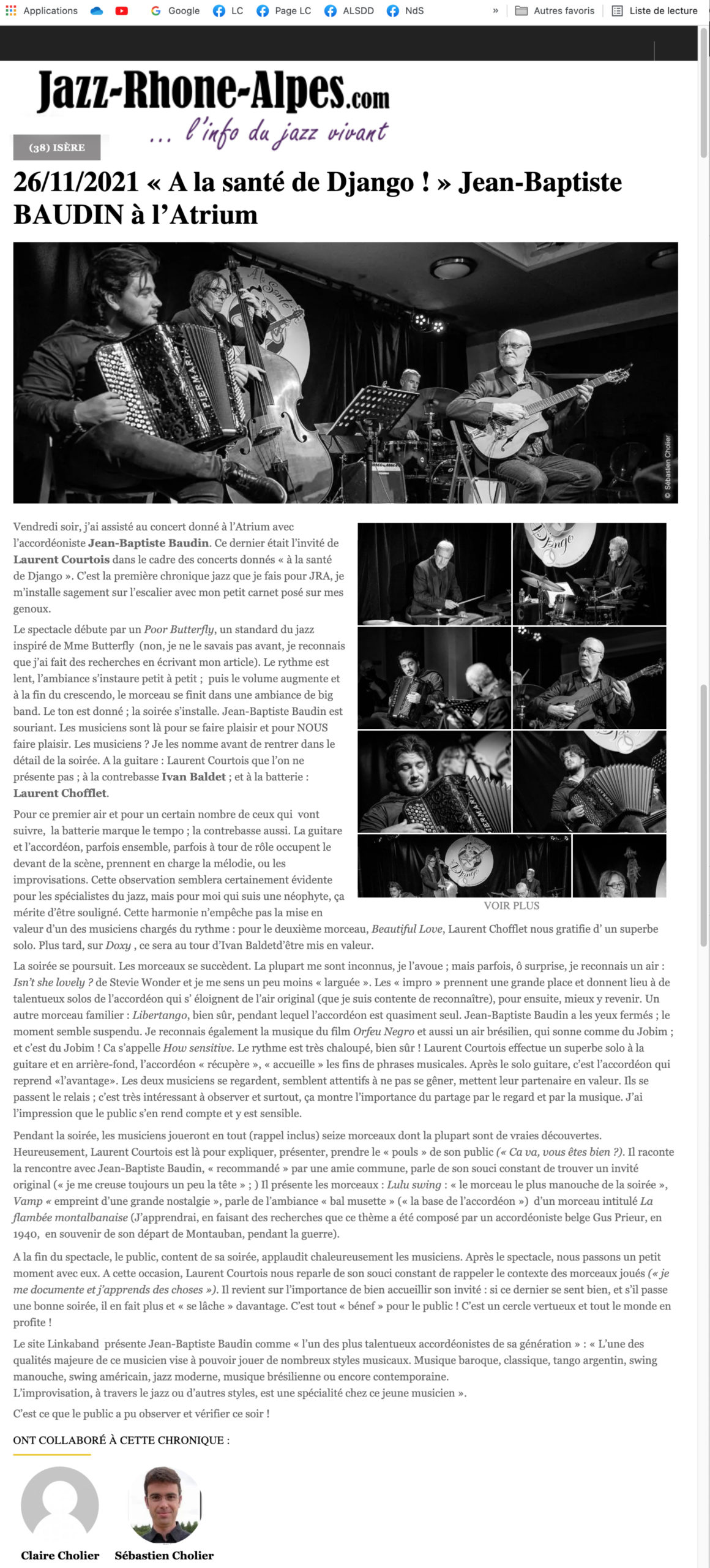 Nouvel Article de presse : Concert Baudin