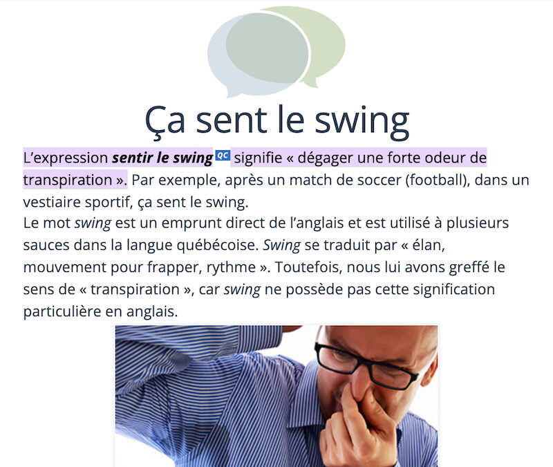 Expression « Ça sent le Swing !”